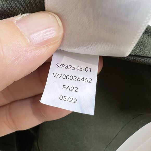 ATHLETA Cropped Stretch Tech Top‎ Long Sleeve Button Up Women 1X Olive - Picture 12 of 16